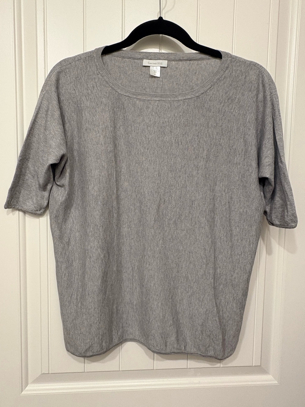 Garnet Hill Silk Cotton Gray Knit Top Size PP